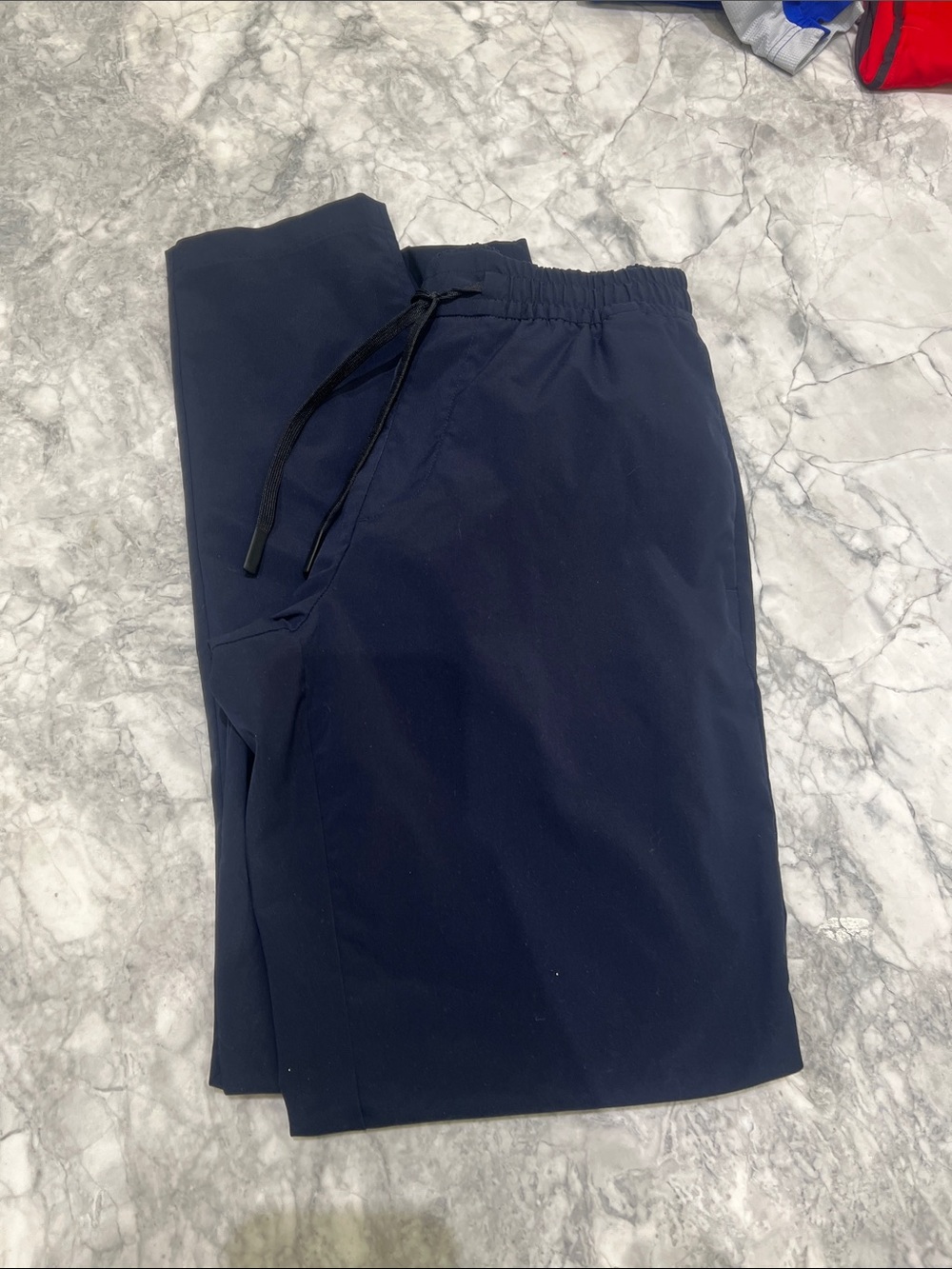 Men's Navy Elastic-Waist  Pants